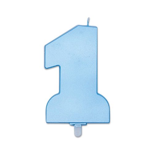 Candle Number Big 1 Baby Blue Perla