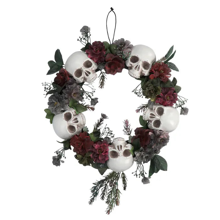 Flower wreath with skulls