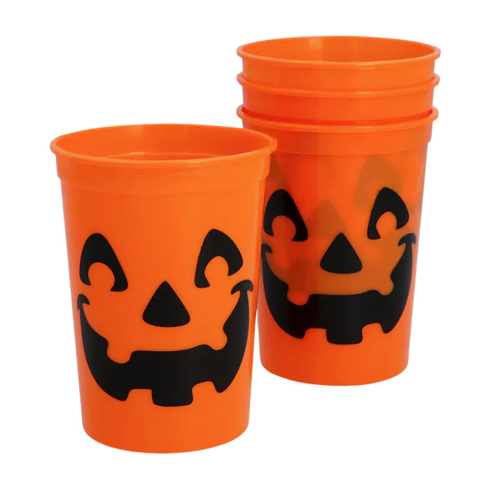 Set 4 plastic cups Pumpkin