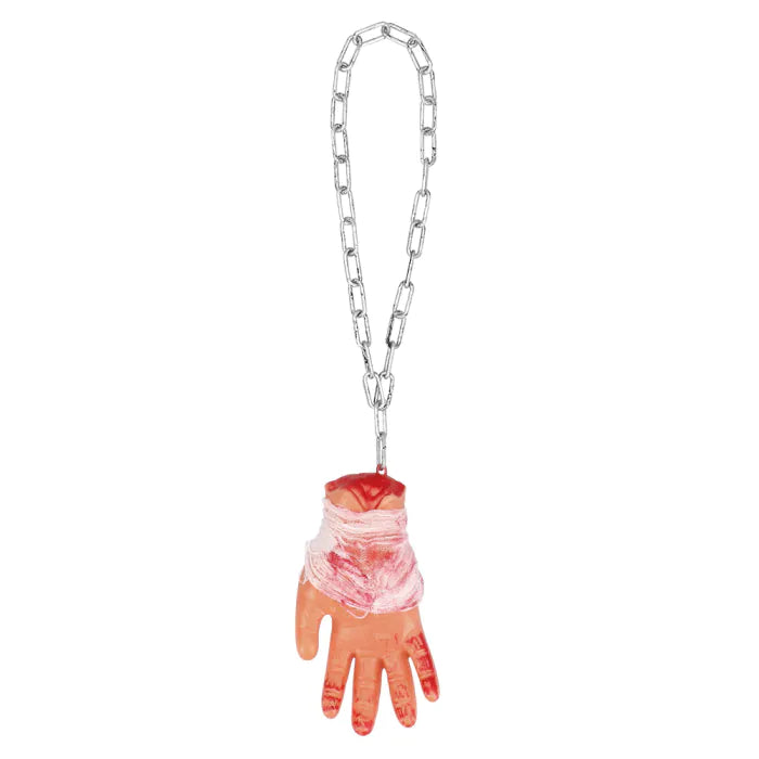 Decoration Bloody hand with chain