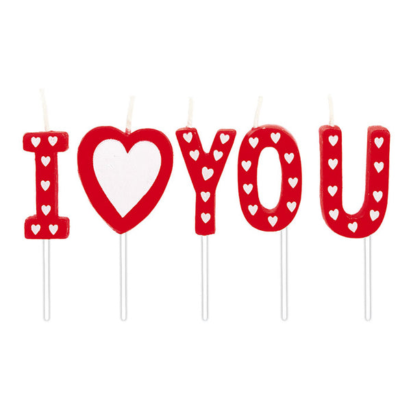 Set Candles Picks 7 cm I Love You