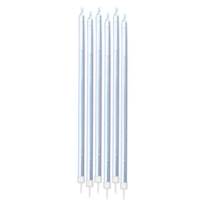 Pencil Candles Foil Silver