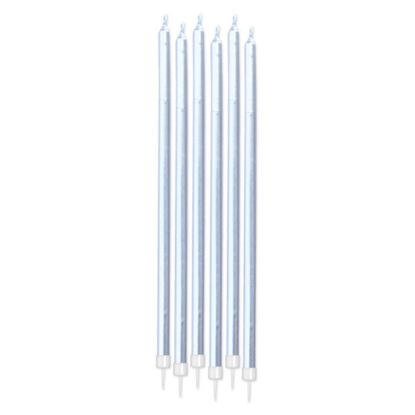 Pencil Candles Foil Silver