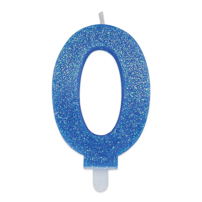 No. 0 Candle Blue Glitter