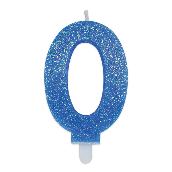 No. 0 Candle Blue Glitter