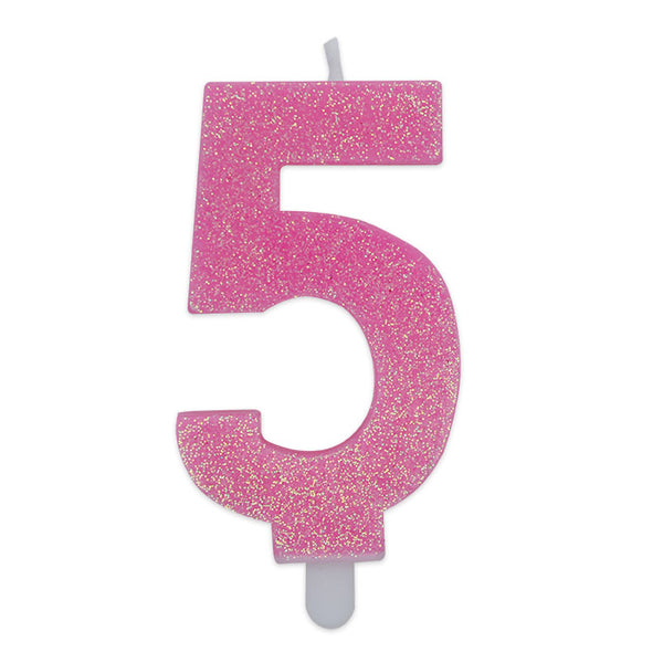 No. 5 Candle Pink Glitter