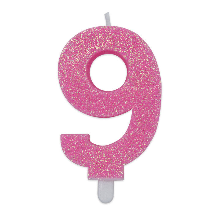 No. 9 Candle Pink Glitter