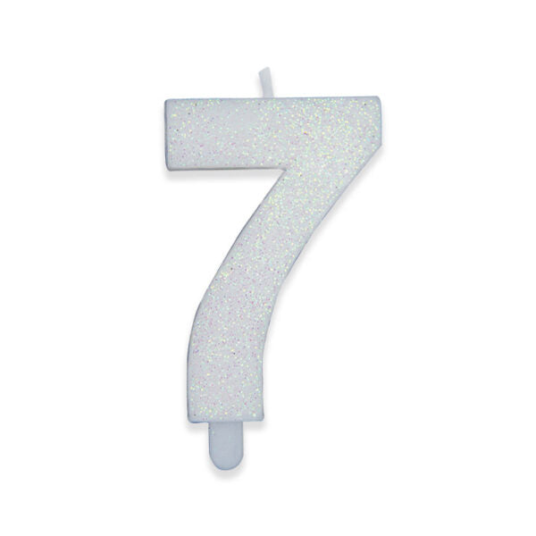 Num. 7 di Cera Sweety White Glitter