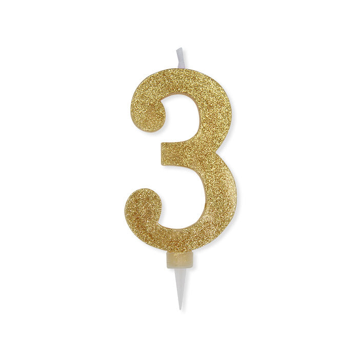 No. 3 Candle Gold Glitter