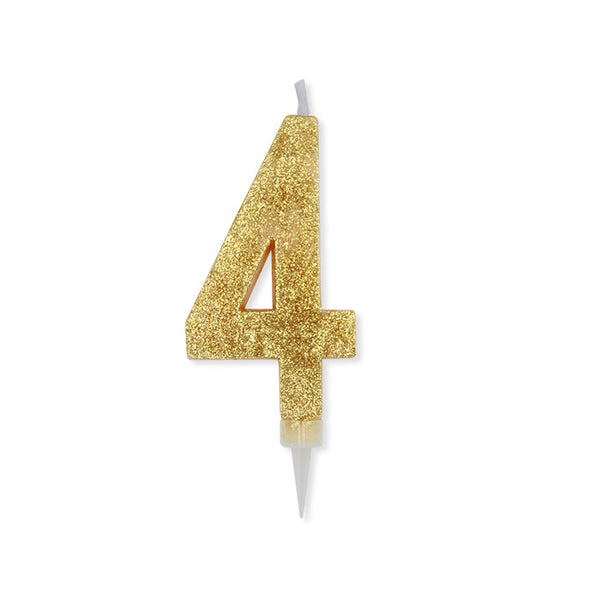 No. 4 Candle Gold Glitter