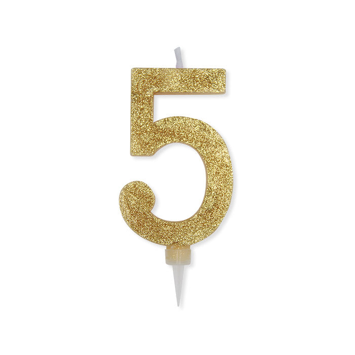 No. 5 Candle Gold Glitter