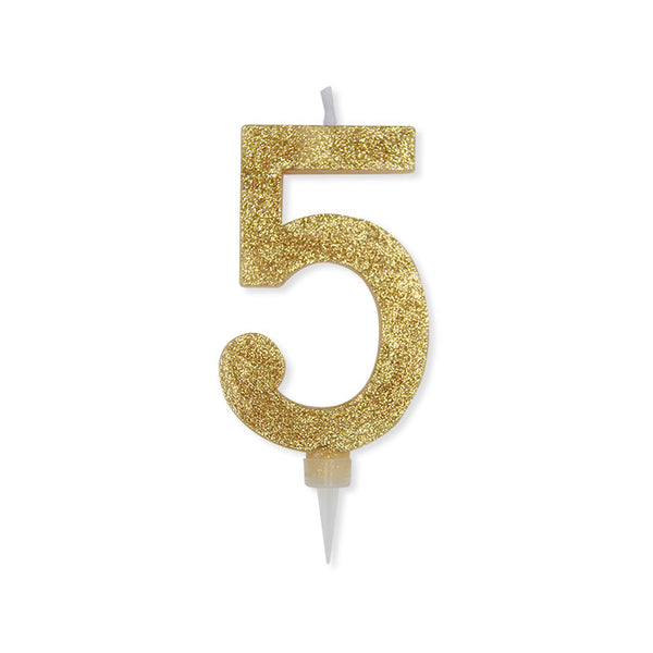 No. 5 Candle Gold Glitter