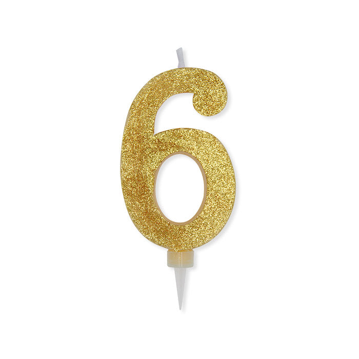 No. 6 Candle Gold Glitter