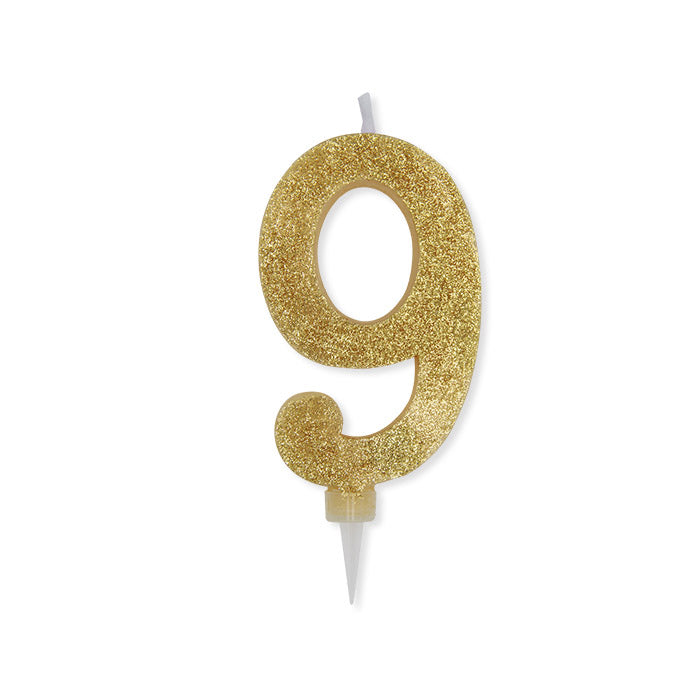 No. 9 Candle Gold Glitter
