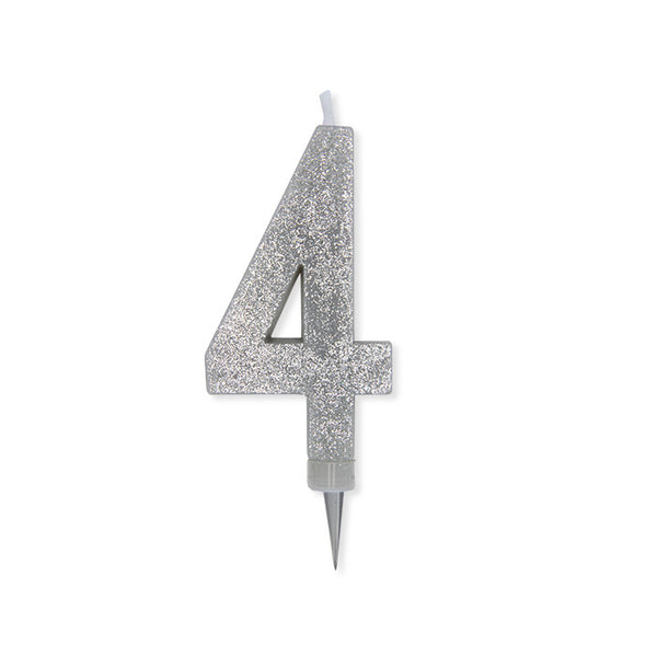 No. 4 Candle Silver Glitter