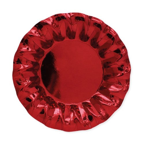 Plates Fondi Wavy Red Metal