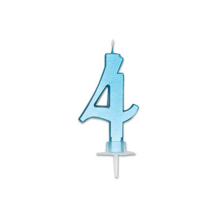 Nr. 4 Candle Italic Blue Metal
