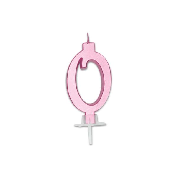 Num. 0 Candle Italic Pink Metal