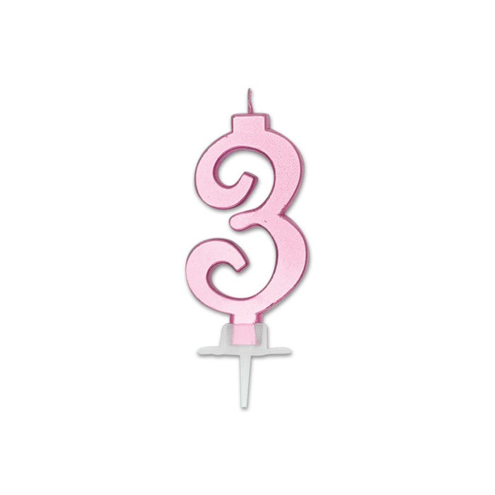 Nr. 3 Candle Italic Pink Metal