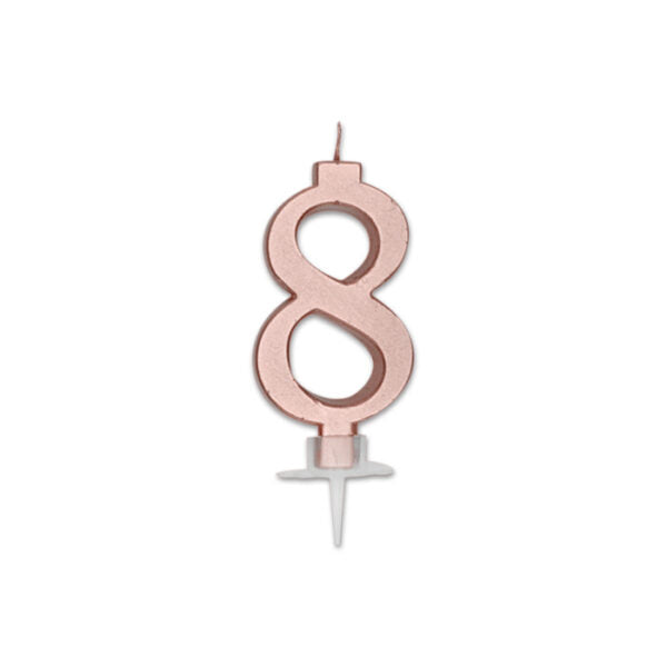 Num. 8 di Cera Italic Rose Gold Metal