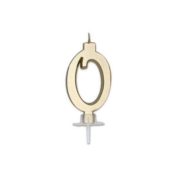 Num. 0 Candle Italic Gold Metal