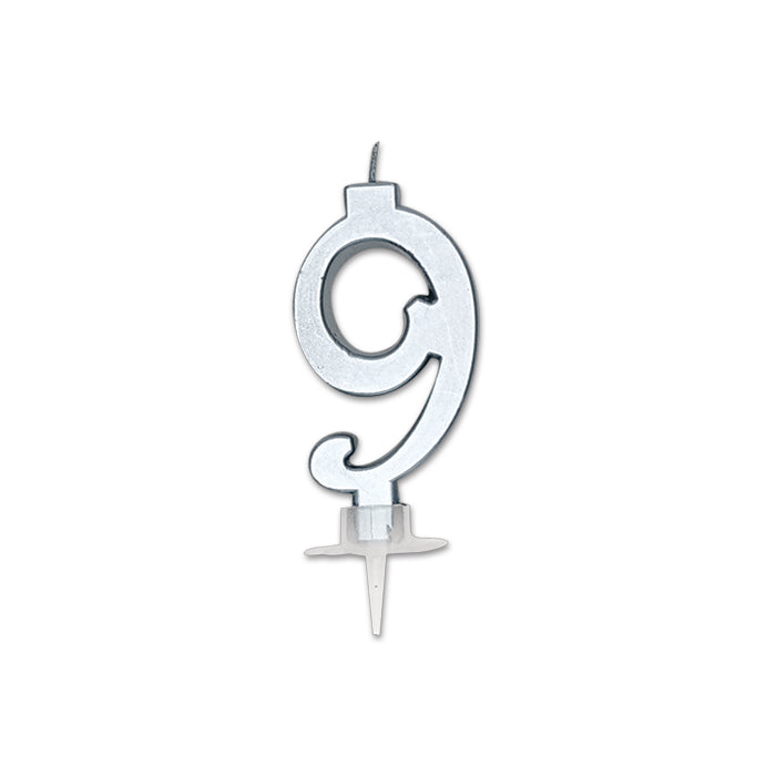 Num. 9 di Cera Italic Silver Metal