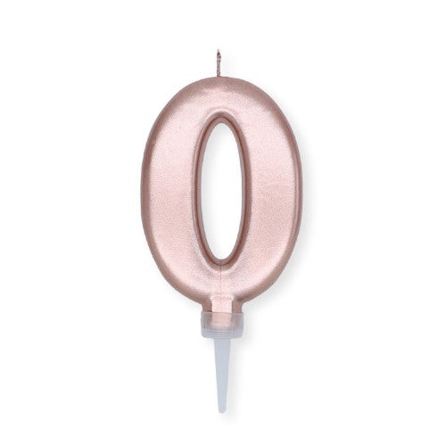 Num. 0 Candle Plump Rose Gold Metal