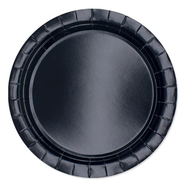 Black paper plates