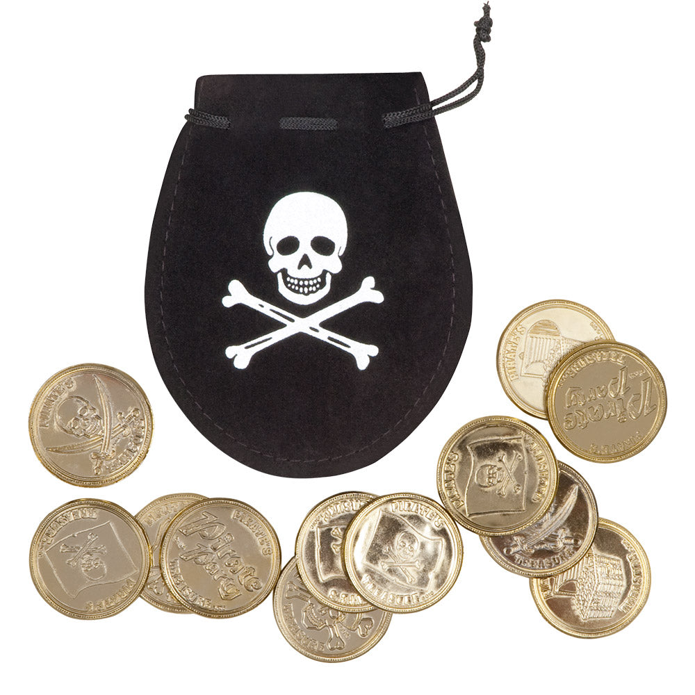 Set Pirate pouch with 12 coins