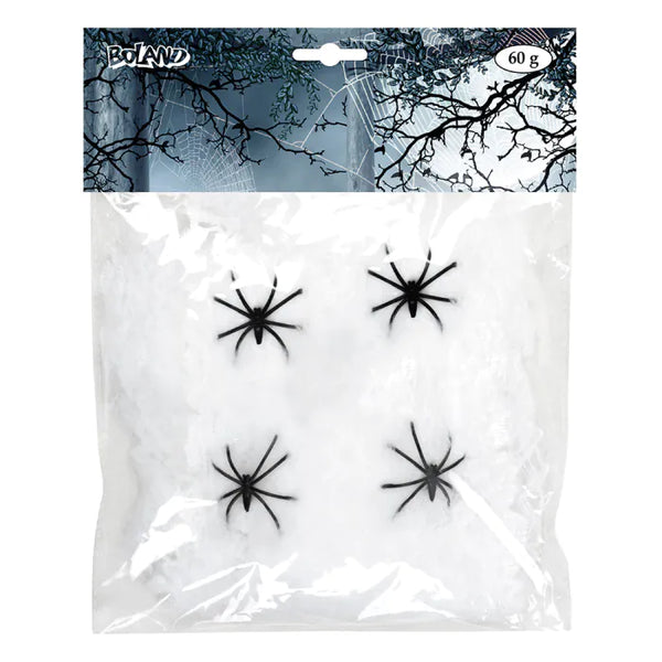 Cobweb 60 g white with 4 spiders
