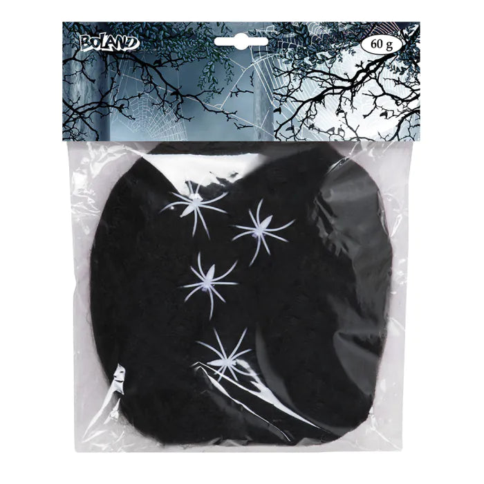 Cobweb 60 g black with 4 spiders