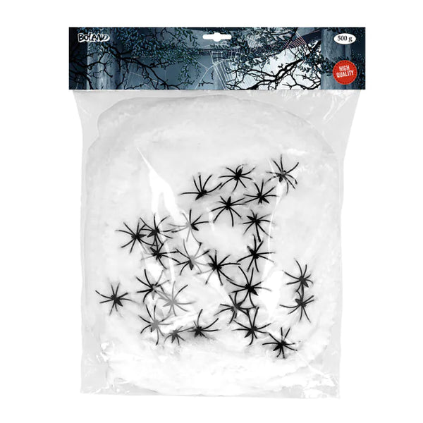 Cobweb 500 g white with 25 spiders