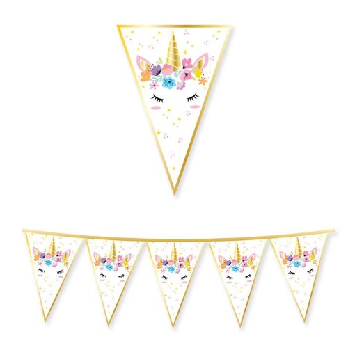 Banner in carton. Unicorn