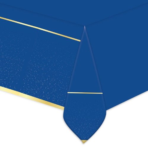 Table cover in plastic Blue Gold