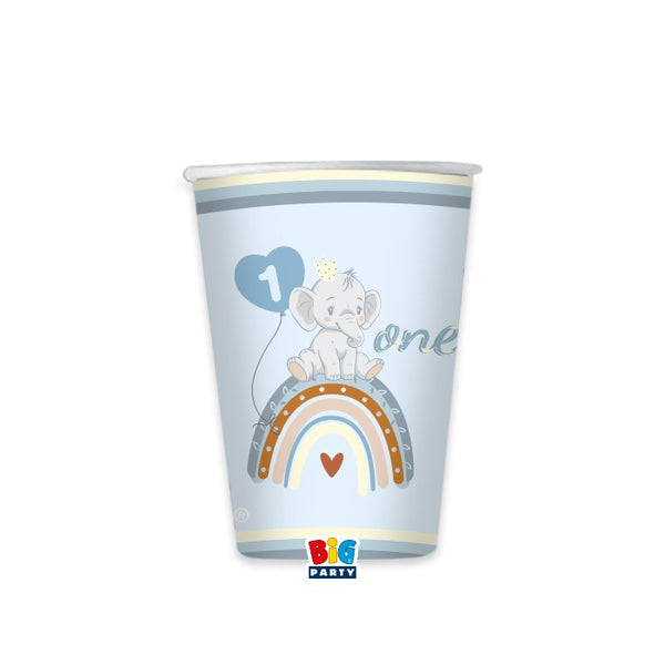 Cups One Birthday Boho Light Blue