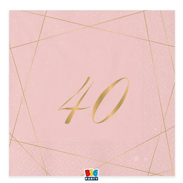 Napkins 40 Years Rose