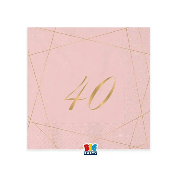 Napkins 40 Years Rose