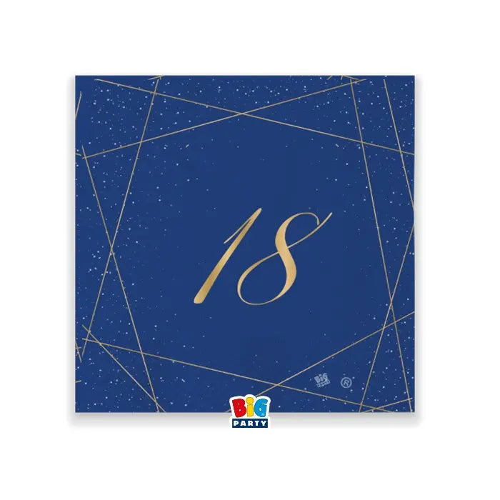 Napkins 18 Years Blue Gold