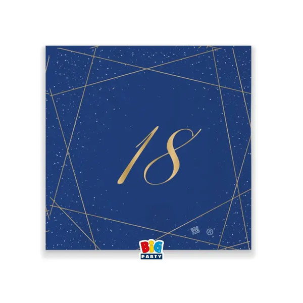 Napkins 18 Years Blue Gold