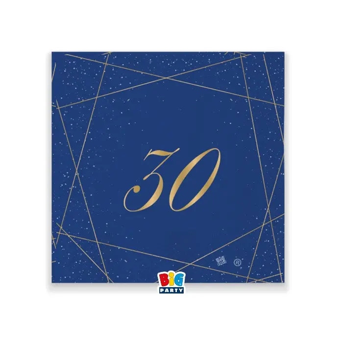 Napkins 30 Years Blue Gold
