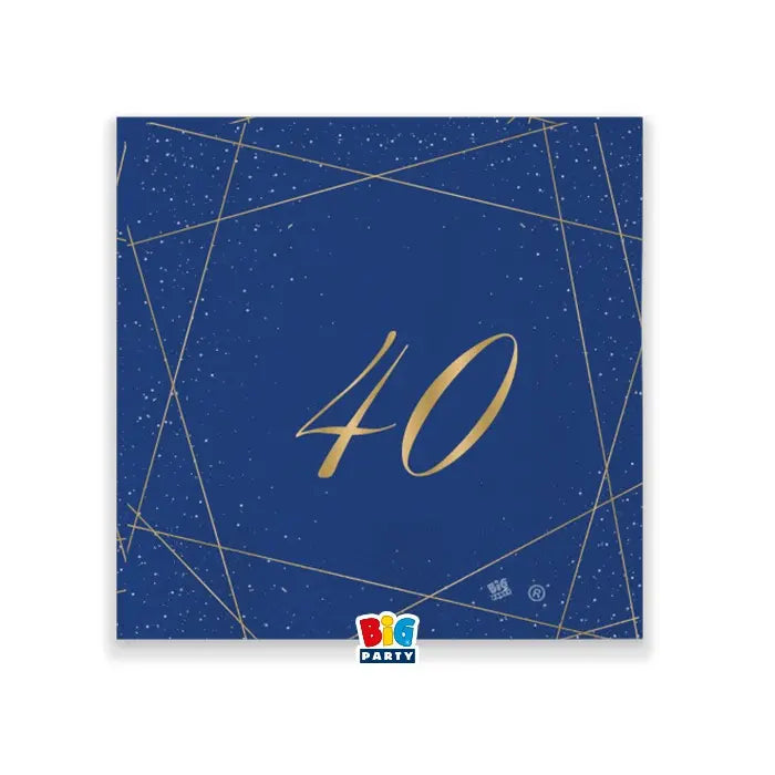 Napkins 40 Years Blue Gold