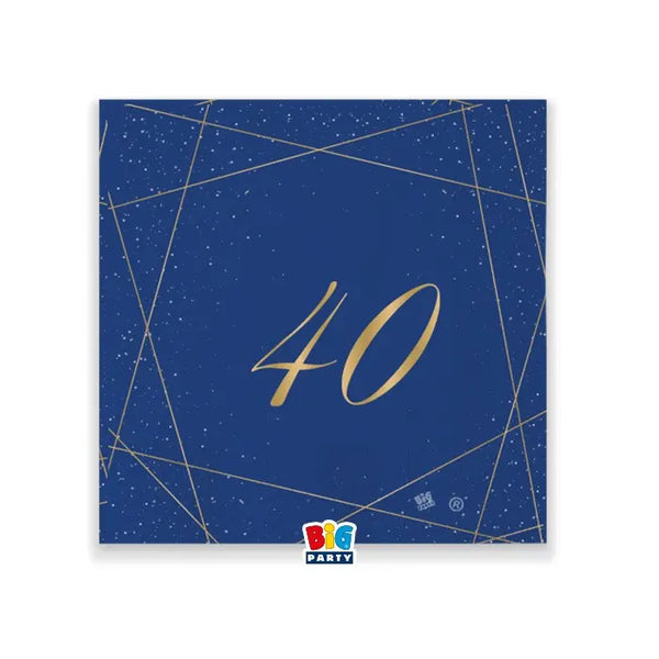 Napkins 40 Years Blue Gold