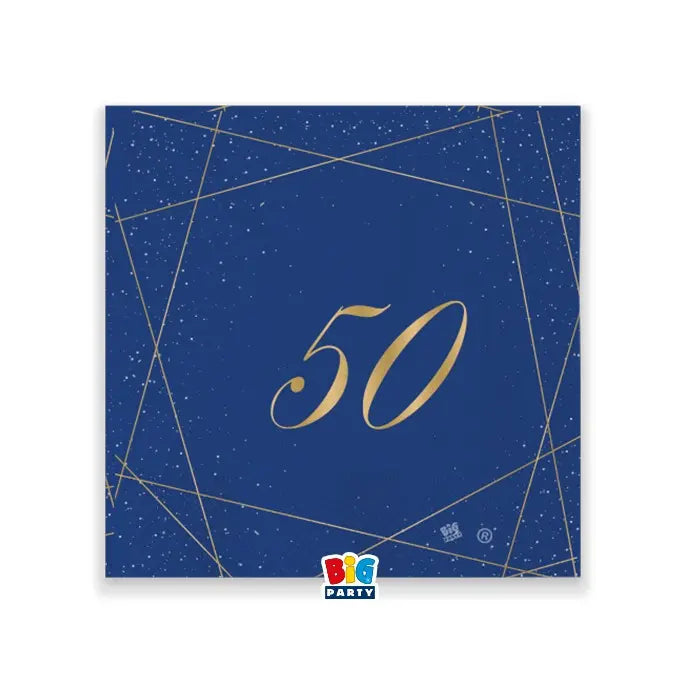 Napkins 50 Years Blue Gold