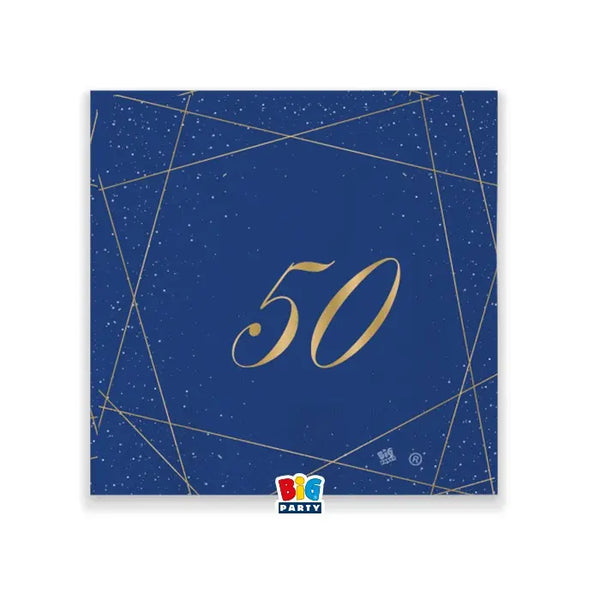 Napkins 50 Years Blue Gold