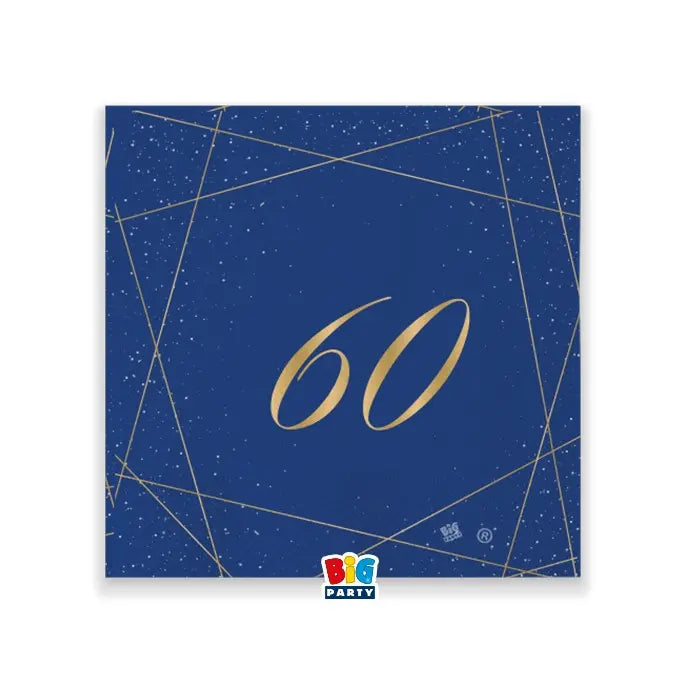 Napkins 60 Years Blue Gold