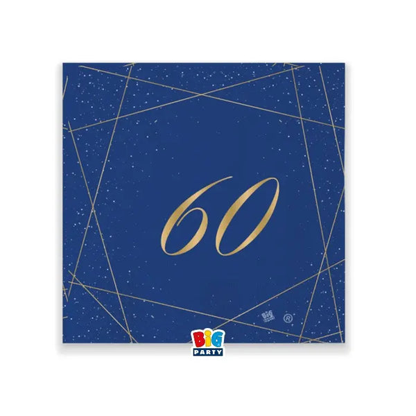 Napkins 60 Years Blue Gold