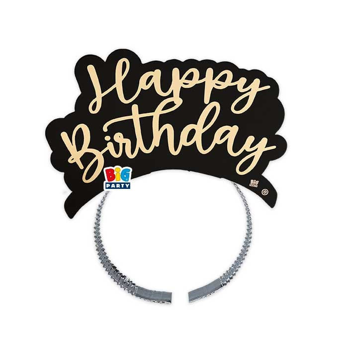 Tiaras paper Happy Birthday Gold