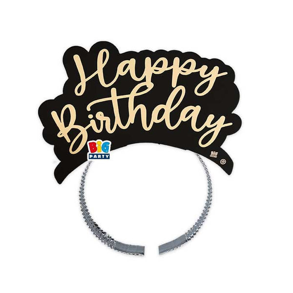 Tiaras paper Happy Birthday Gold