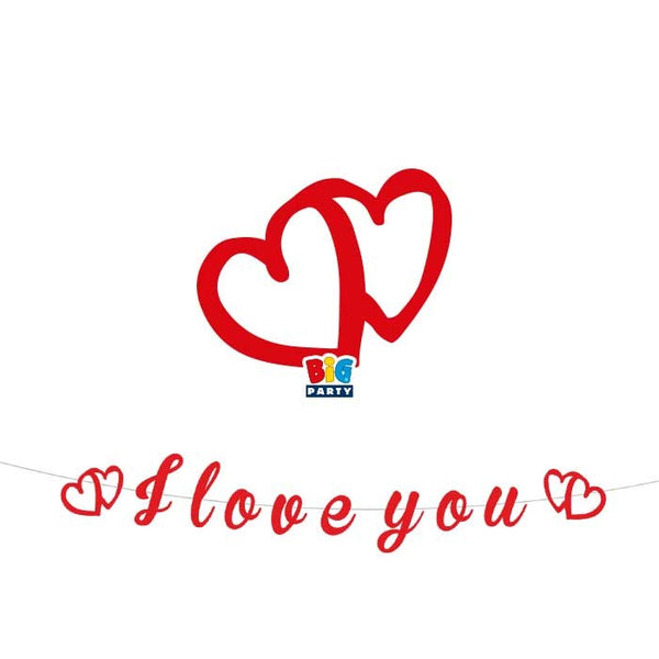 Festone Scritta Italic I Love You
