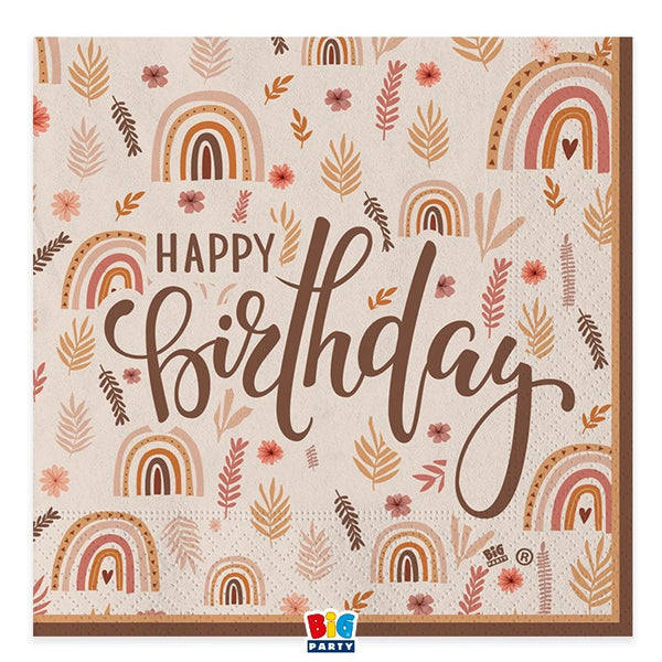 Happy Birthday Boho  Napkins